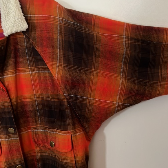 Cotton flannel faux fur collar jacket - Picture 6 of 8